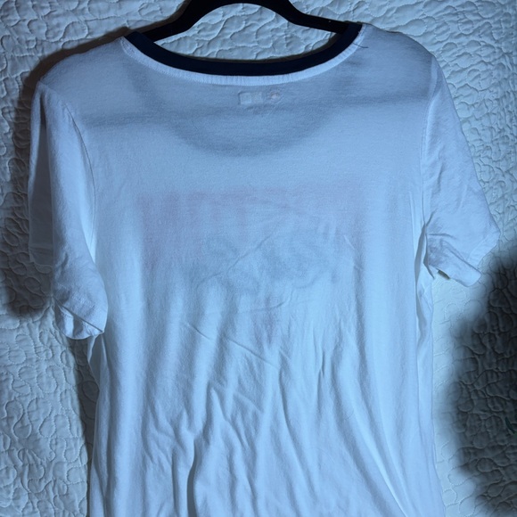 Ladies Boston Red Sox New Era White Tee with Navy Trim - Picture 5 of 5